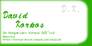 david korpos business card